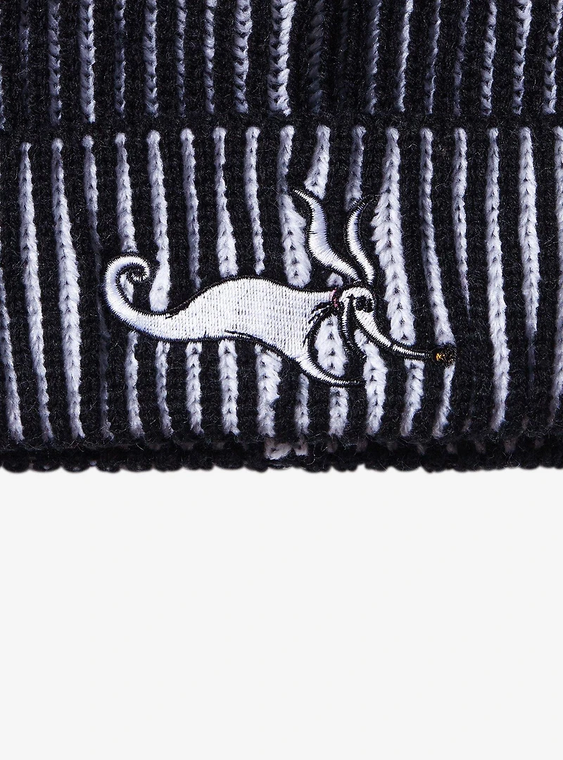 Disney The Nightmare Before Christmas Zero Black & White Ribbed Beanie — BoxLunch Exclusive