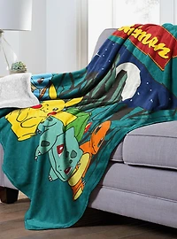 Pokémon Under the Stars Mink Sherpa Blanket