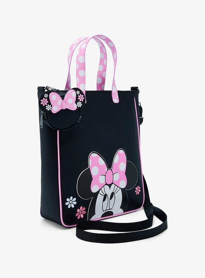 Loungefly Disney Minnie Mouse Floral Polka Dot Tote Bag with Coin Purse