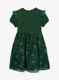 Disney Mickey Mouse Holiday Green Tulle Puff Sleeve Toddler Dress — BoxLunch Exclusive
