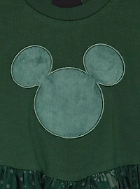 Disney Mickey Mouse Holiday Green Tulle Puff Sleeve Toddler Dress — BoxLunch Exclusive