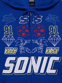 Sonic the Hedgehog Embroidered Icons Zippered Hoodie - BoxLunch Exclusive