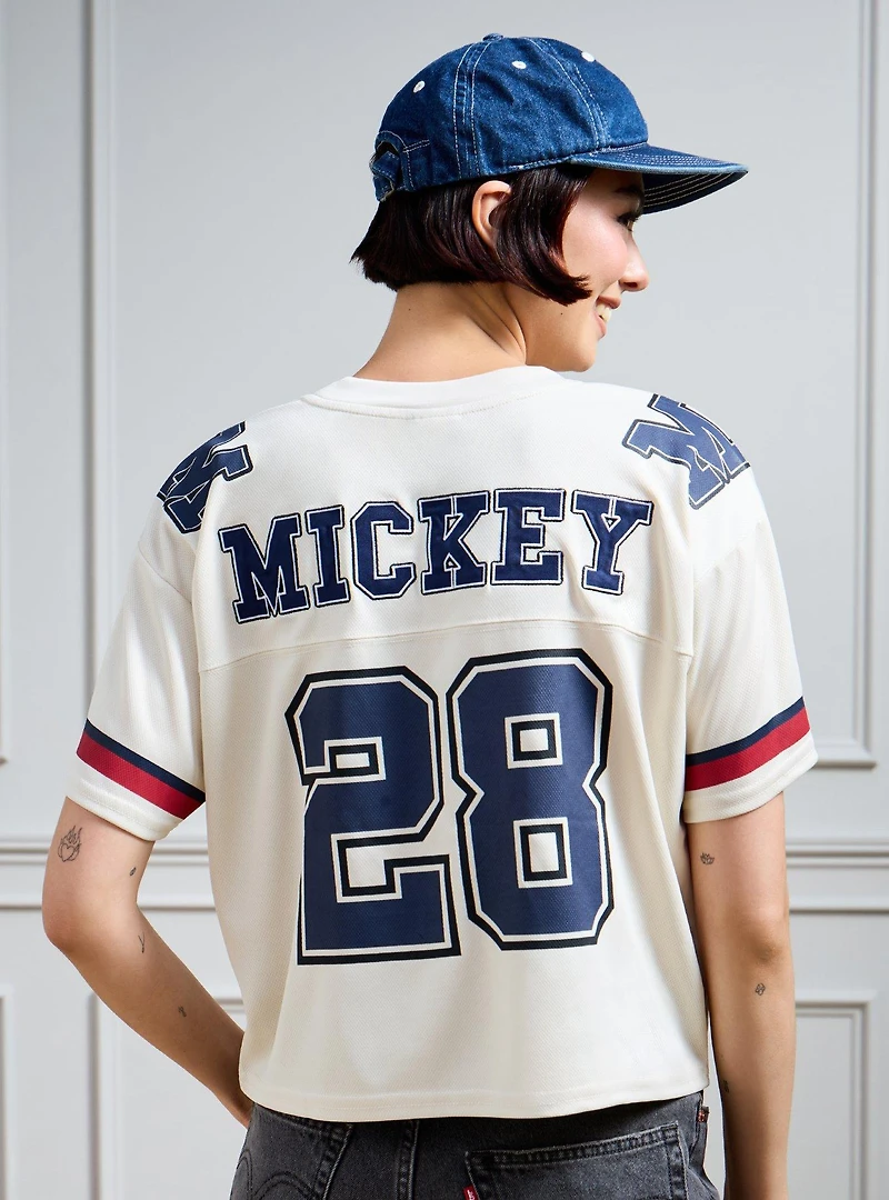 Disney Mickey Mouse Women's Cropped Football Jersey — BoxLunch Exclusive