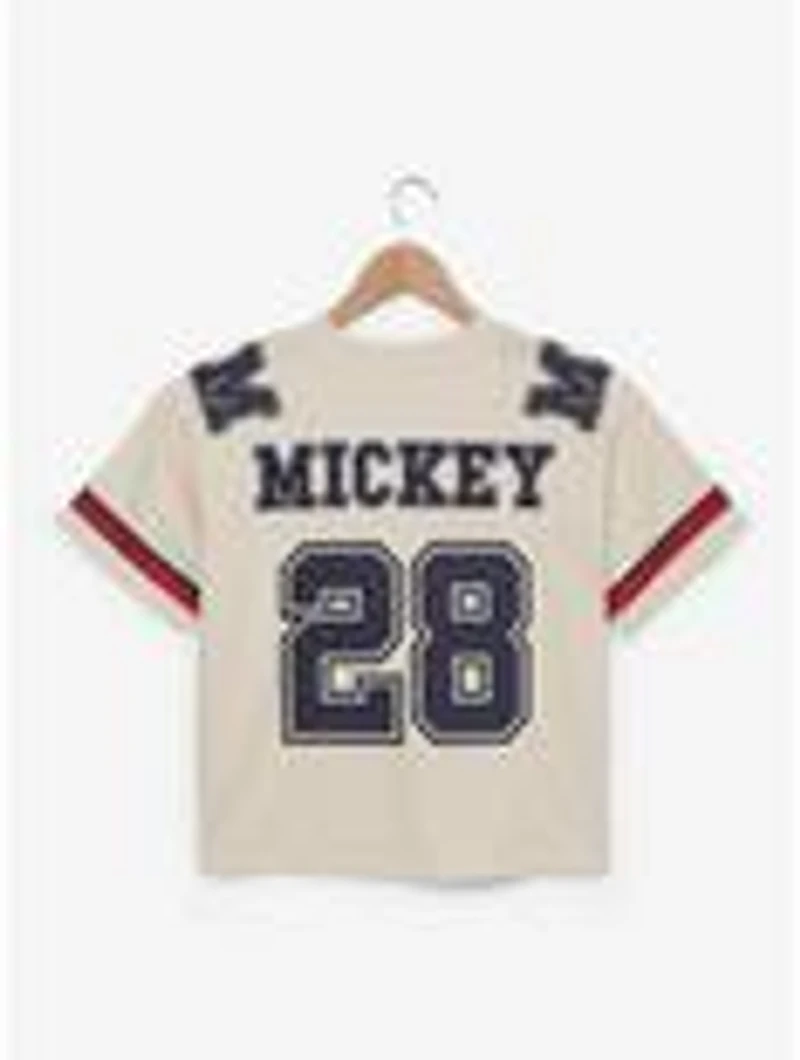 Disney Mickey Mouse Women's Cropped Football Jersey — BoxLunch Exclusive
