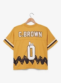 Peanuts Charlie Brown Women's Plus Cropped Football Jersey - BoxLunch Exclusive