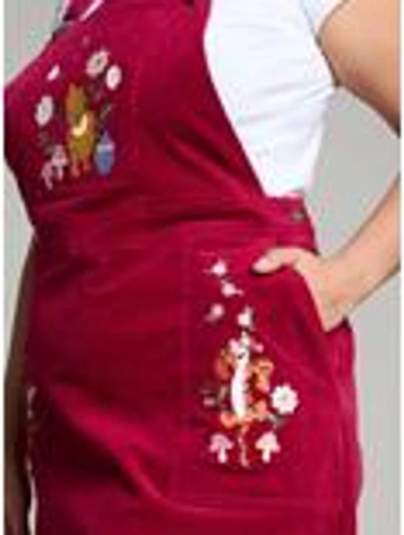 Disney Winnie the Pooh Floral Embroidered Plus Overall Dress — BoxLunch Exclusive
