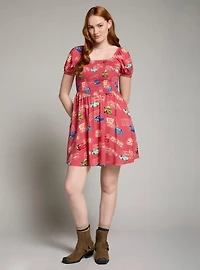 Her Universe Disney Pixar Cars Allover Vintage Print Smock Dress — BoxLunch Exclusive