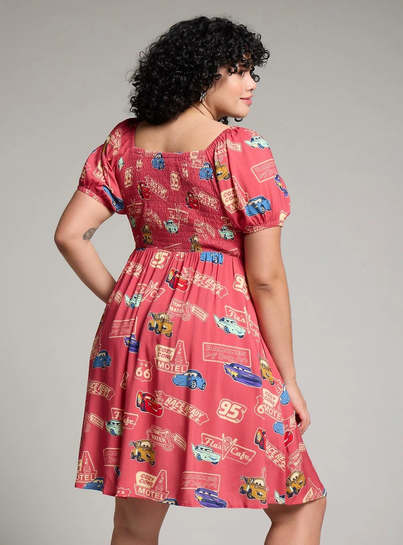 Her Universe Disney Pixar Cars Allover Vintage Print Plus Smock Dress — BoxLunch Exclusive