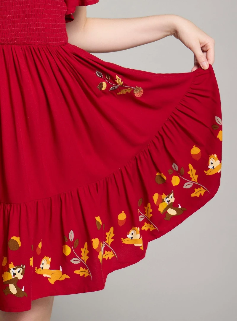 Disney Chip & Dale Leaves Acorns Smock Dress - BoxLunch Exclusive