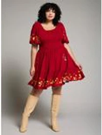 Disney Chip & Dale Leaves Plus Smock Dress - BoxLunch Exclusive