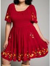 Disney Chip & Dale Leaves Plus Smock Dress - BoxLunch Exclusive