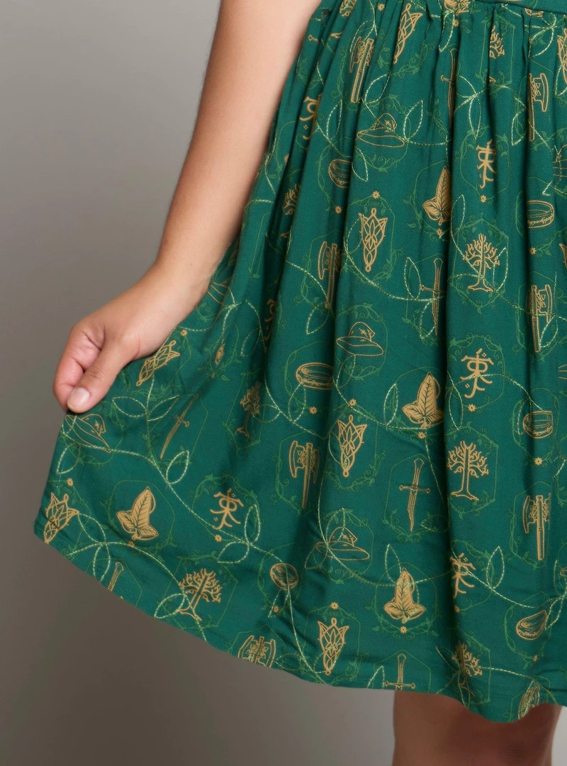 the Lord of Rings Icons Allover Print Plus Smock Dress - BoxLunch Exclusive