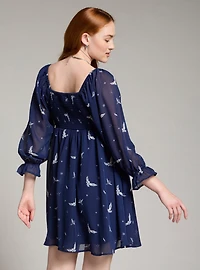 Harry Potter Hedwig Allover Print Smock Dress - BoxLunch Exclusive