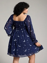 Harry Potter Hedwig Allover Print 3/4 Sleeve Plus Dress — BoxLunch Exclusive