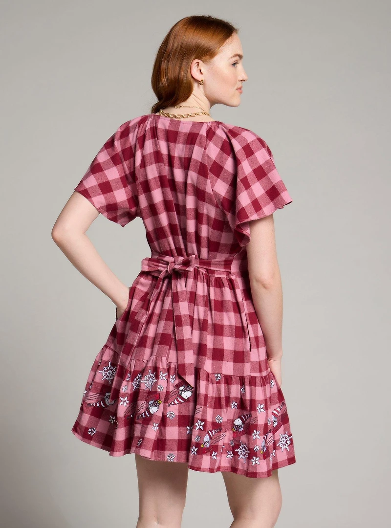 Peanuts Snoopy & Woodstock Snowflake Gingham Dress - BoxLunch Exclusive