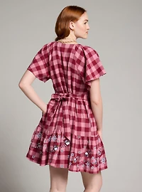Peanuts Snoopy & Woodstock Snowflake Gingham Dress - BoxLunch Exclusive