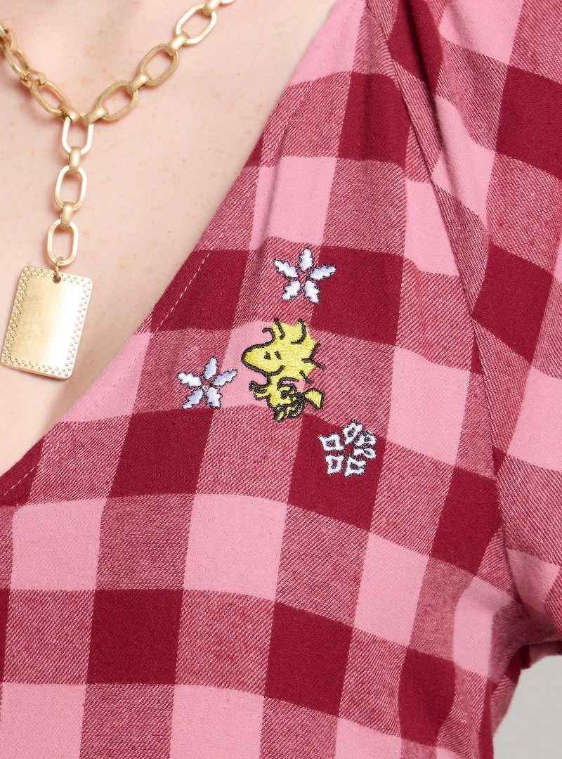 Peanuts Snoopy & Woodstock Snowflake Gingham Dress - BoxLunch Exclusive