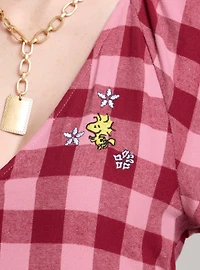 Peanuts Snoopy & Woodstock Snowflake Gingham Dress - BoxLunch Exclusive