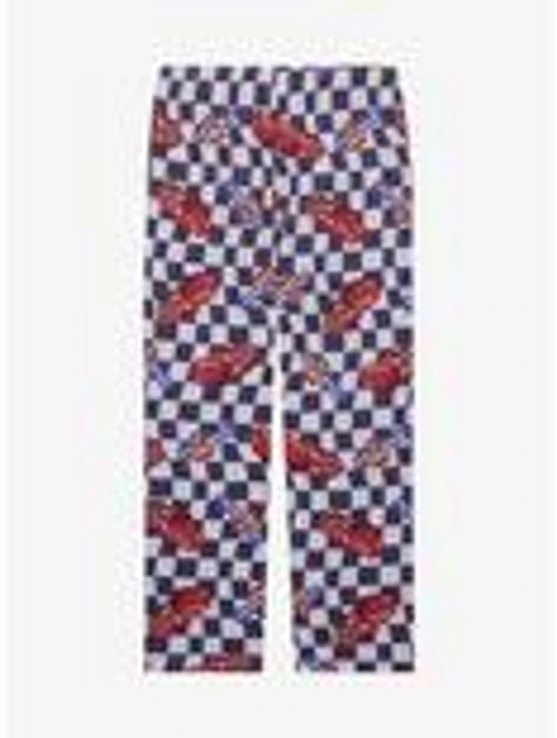 Disney Pixar Cars Lightning McQueen Checkered Allover Print Sleep Pants — BoxLunch Exclusive