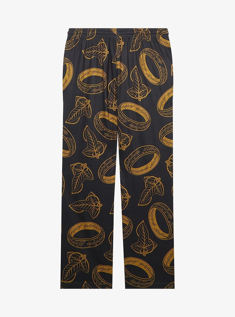 the Lord of Rings One Ring & Leaves Lórien Allover Print Sleep Pants — BoxLunch Exclusive
