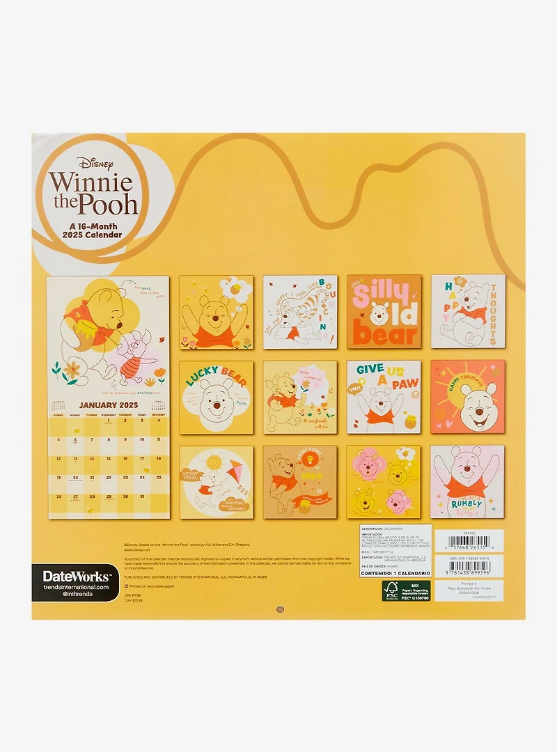 Disney Winnie the Pooh 2025 Calendar