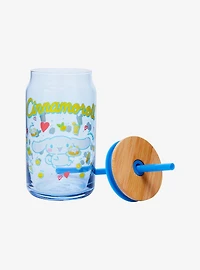 JoyJolt Sanrio Cinnamoroll Glass Tumbler and Straw
