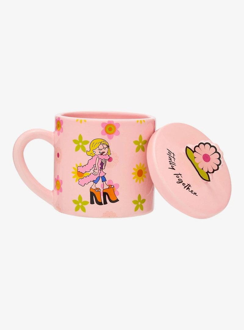 Lizzie McGuire Cartoon Lizzie Floral Mug with Lid — BoxLunch Exclusive