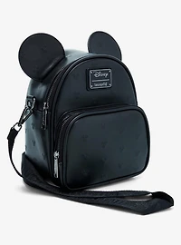 Loungefly Disney Mickey & Minnie Mouse Silhouette Allover Embossed Convertible Mini Backpack - BoxLunch Exclusive