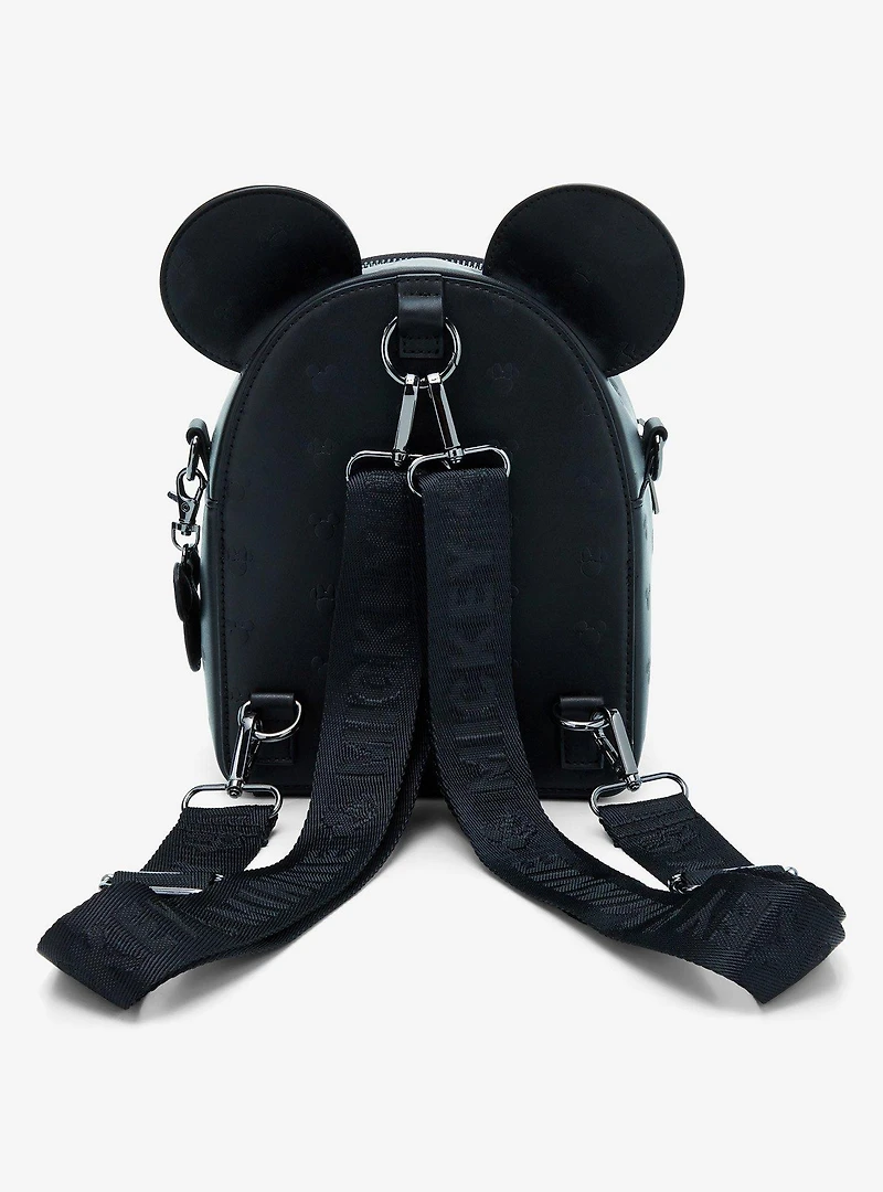 Loungefly Disney Mickey & Minnie Mouse Silhouette Allover Embossed Convertible Mini Backpack - BoxLunch Exclusive