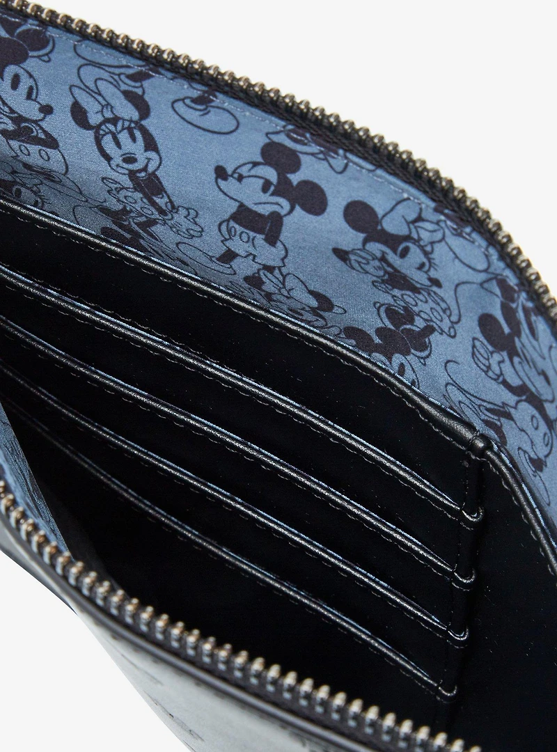 Loungefly Disney Mickey & Minnie Mouse Silhouette Allover Embossed Wristlet Pouch - BoxLunch Exclusive