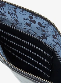 Loungefly Disney Mickey & Minnie Mouse Silhouette Allover Embossed Wristlet Pouch - BoxLunch Exclusive