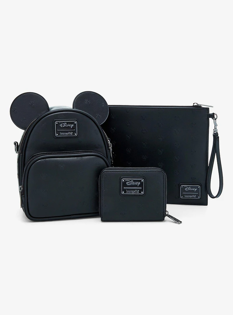 Loungefly Disney Mickey & Minnie Mouse Silhouette Allover Embossed Small Zip Wallet - BoxLunch Exclusive