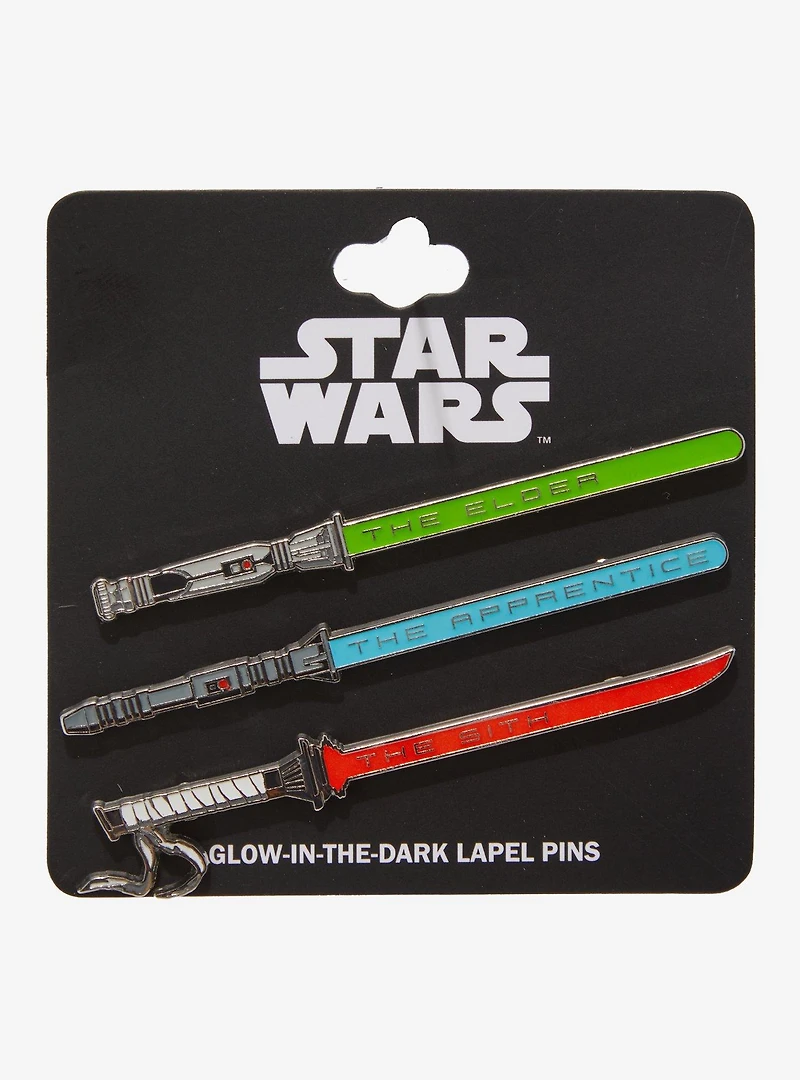 Star Wars Lightsabers Glow-in-the-Dark Enamel Pin Set — BoxLunch Exclusive