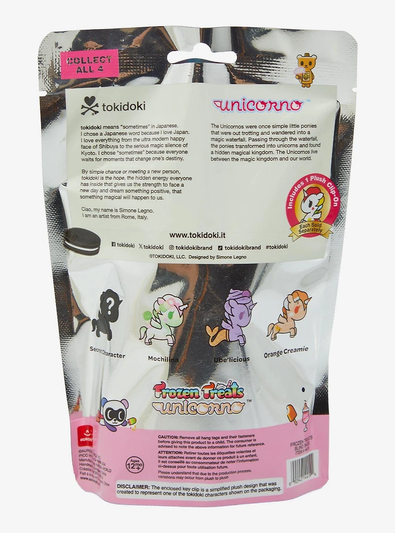 tokidoki Unicorno Frozen Treats Blind Bag Plush Keychain