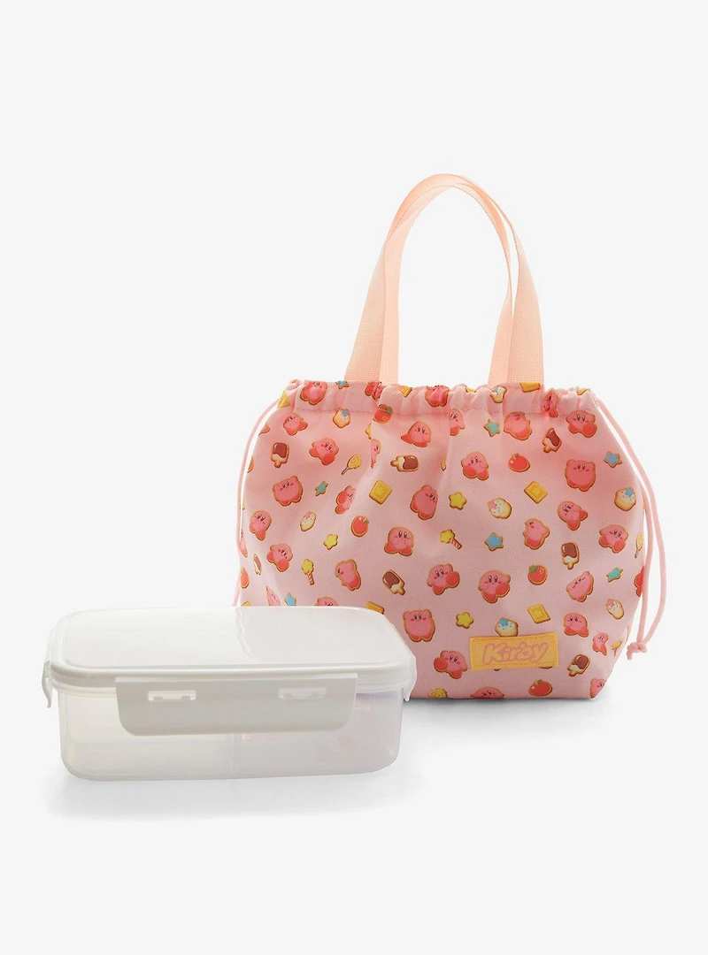 Nintendo Kirby Snacks Allover Print Drawstring Lunch Bag and Bento Box