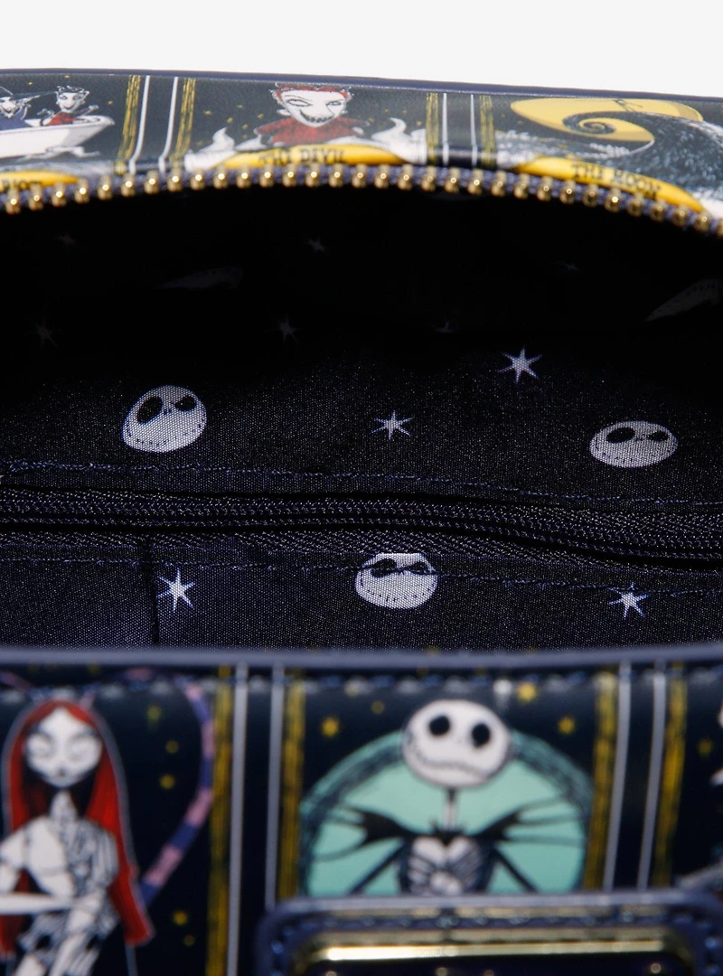 Loungefly Disney The Nightmare Before Christmas Character Tarot Cards Allover Print Handbag