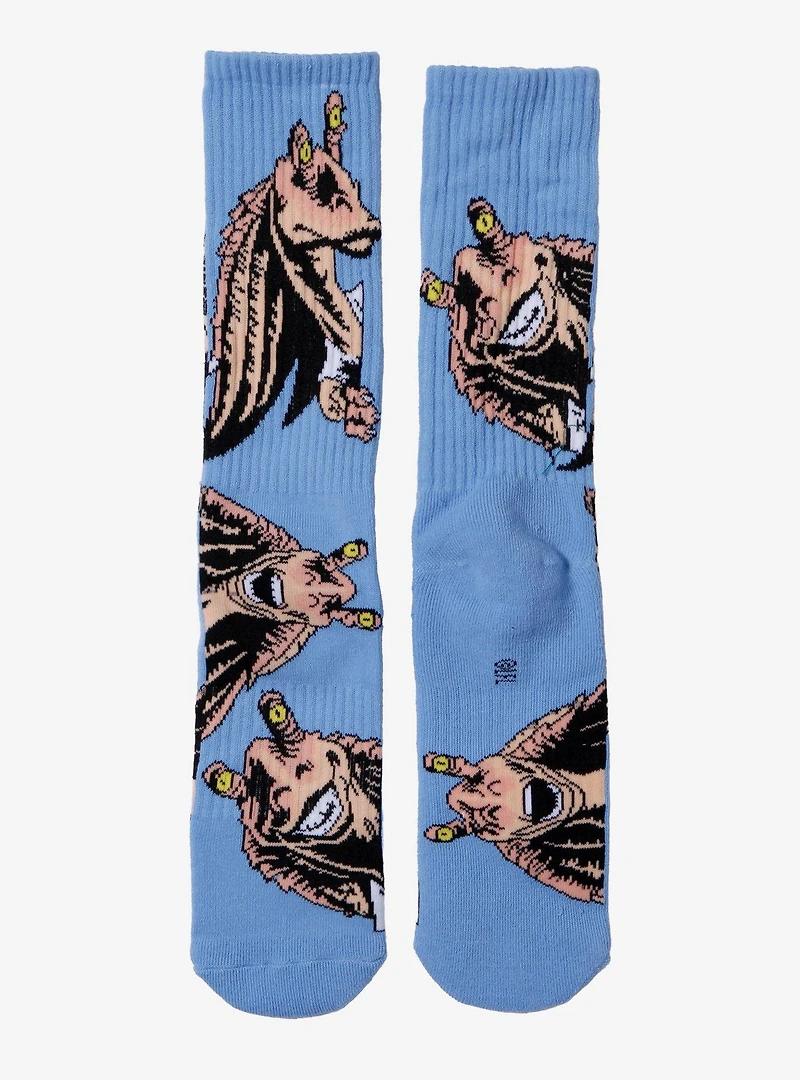 Star Wars Jar Jar Binks Allover Print Crew Socks - BoxLunch Exclusive