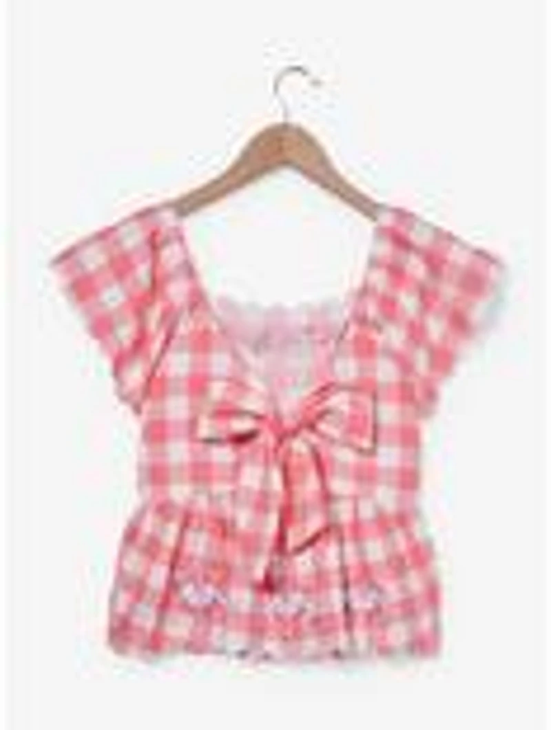 Sanrio My Melody & Kuromi Diner Checkered Tie-Back Women's Blouse - BoxLunch Exclusive
