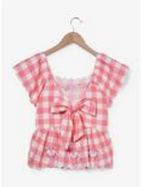 Sanrio My Melody & Kuromi Diner Checkered Tie-Back Women's Blouse - BoxLunch Exclusive