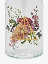 Harry Potter Deathly Hallows Floral Glass Soap Pump