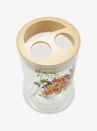 Harry Potter Deathly Hallows Floral Glass Toothbrush Holder