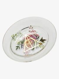 Harry Potter Deathly Hallows Floral Gold Glass Soap Dish