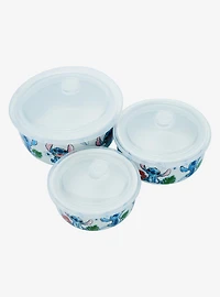 Disney Lilo & Stitch Sketch Stitch Hibiscus Ceramic Food Storage Bowl Set