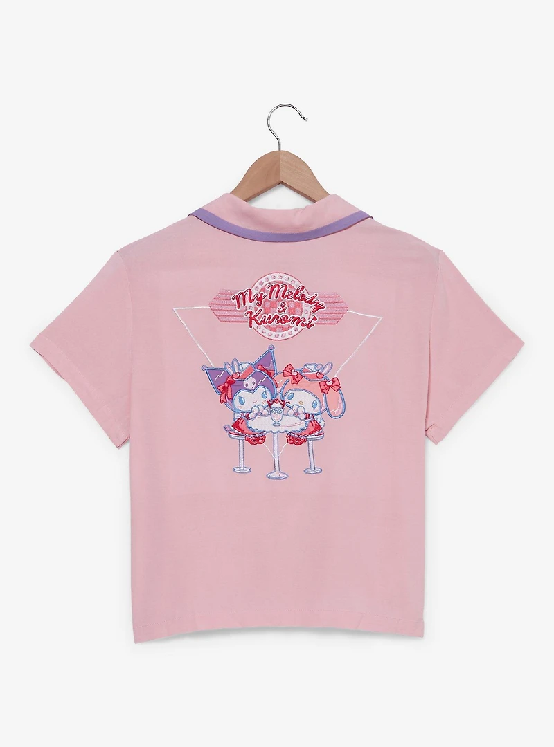 Sanrio My Melody Diner Women's Cropped Woven Button-Up - BoxLunch Exclusive