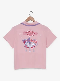 Sanrio My Melody Diner Women's Cropped Woven Button-Up - BoxLunch Exclusive