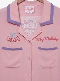 Sanrio My Melody Diner Women's Cropped Woven Button-Up - BoxLunch Exclusive