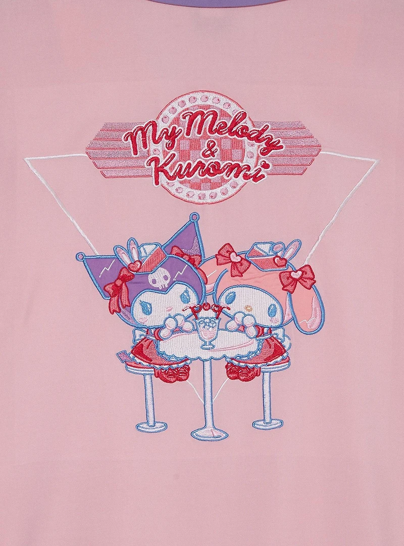 Sanrio My Melody Diner Women's Plus Cropped Woven Button-Up - BoxLunch Exclusive