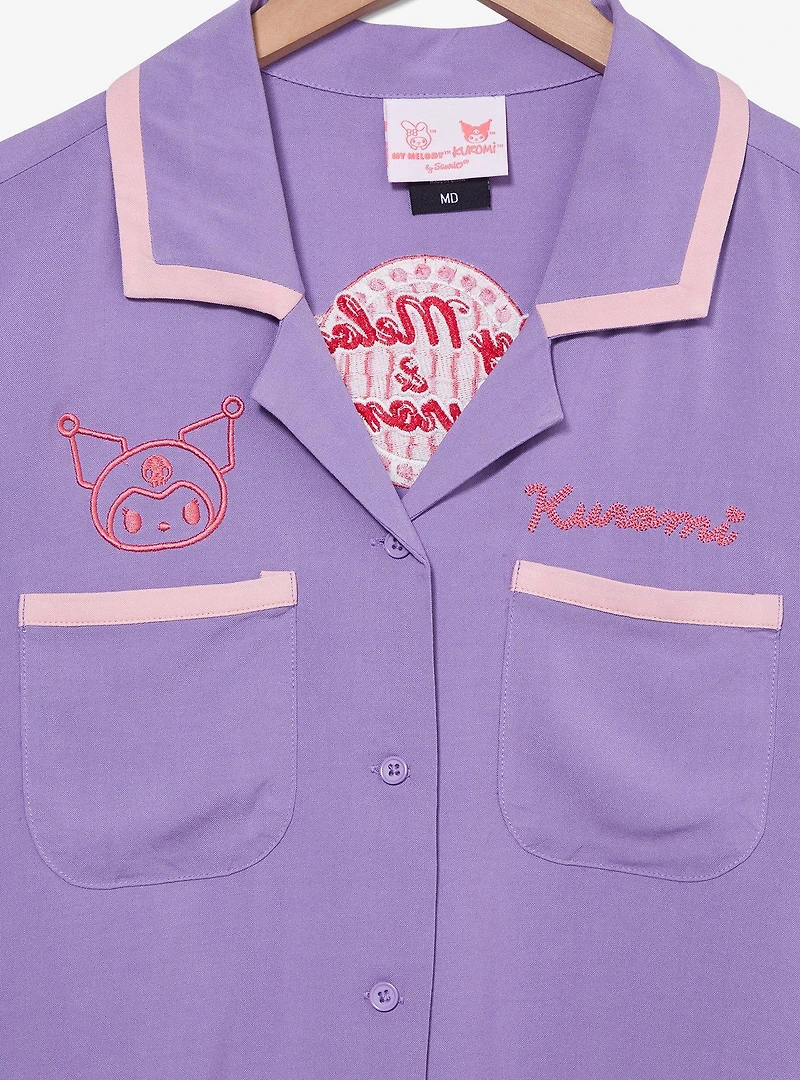 Sanrio Kuromi Diner Women's Cropped Woven Button-Up - BoxLunch Exclusive