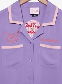 Sanrio Kuromi Diner Women's Cropped Woven Button-Up - BoxLunch Exclusive