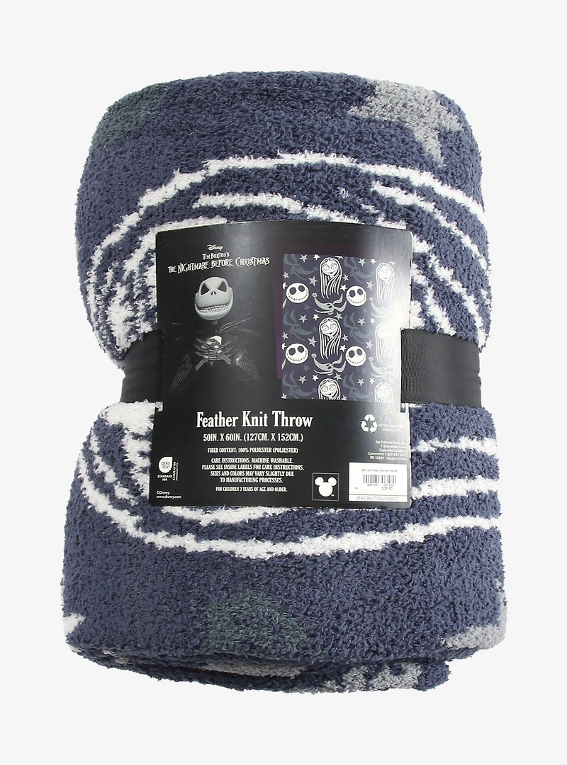 Disney The Nightmare Before Christmas Jack & Sally Allover Print Feather Knit Throw